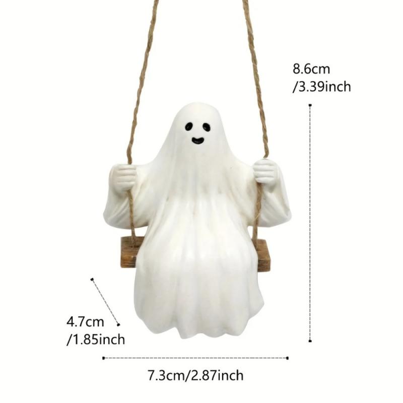 Halloween Swing Ghost Pendant Suitable for Halloween Gardens and Home Outdoor Trees Weird Hanging Decoration
