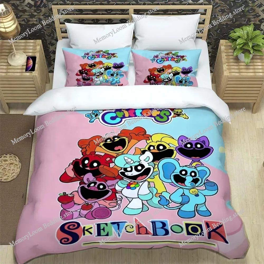 3D Print Anime Smiling Animals CATNAP DOGDAY Bedding Set Brand New Cool Anime Quilt Cover Pillowcase Cute Cartoon Children Gift