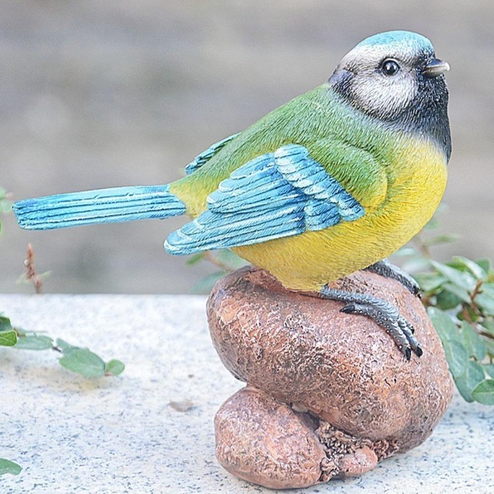 Resin Garden Bird Sculpture Cute Small Animal Model Durable Bird Statue  Outdoor Patio Porch