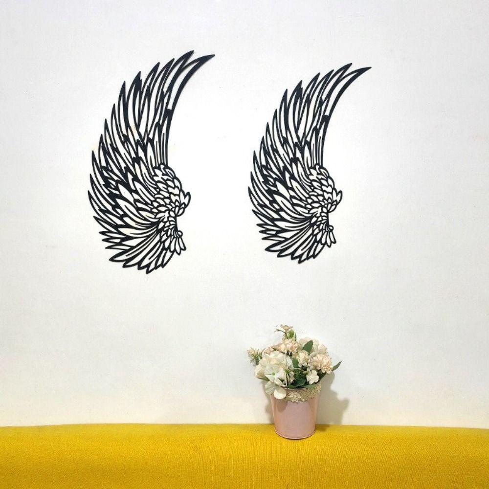 1 Pair Angel Wings Wall Art Decor With Led Lights Metal Mural Wall Art Sculpture  Photography