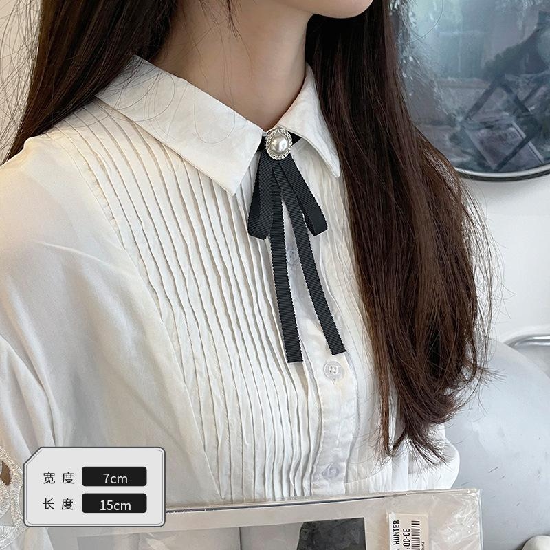 Bow Tie Women S Jk Bow Shirt Shirt Ribbon Collar Black College Style Versatile Collar Pin Tie Accessories