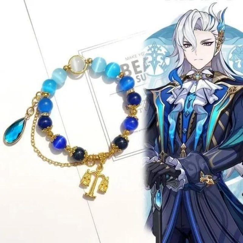 Anime Game Genshin Impact Neuvillette Wriothesley Cosplay Bracelet Unisex Beads  Pendant Bracelets Jewelry Accessories Gifts
