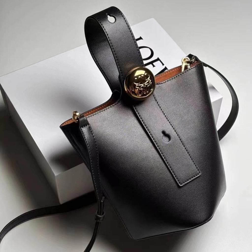 Loe 2024 Mini Pebble Fortune Bucket Handbag - Large Capacity Women's Tote