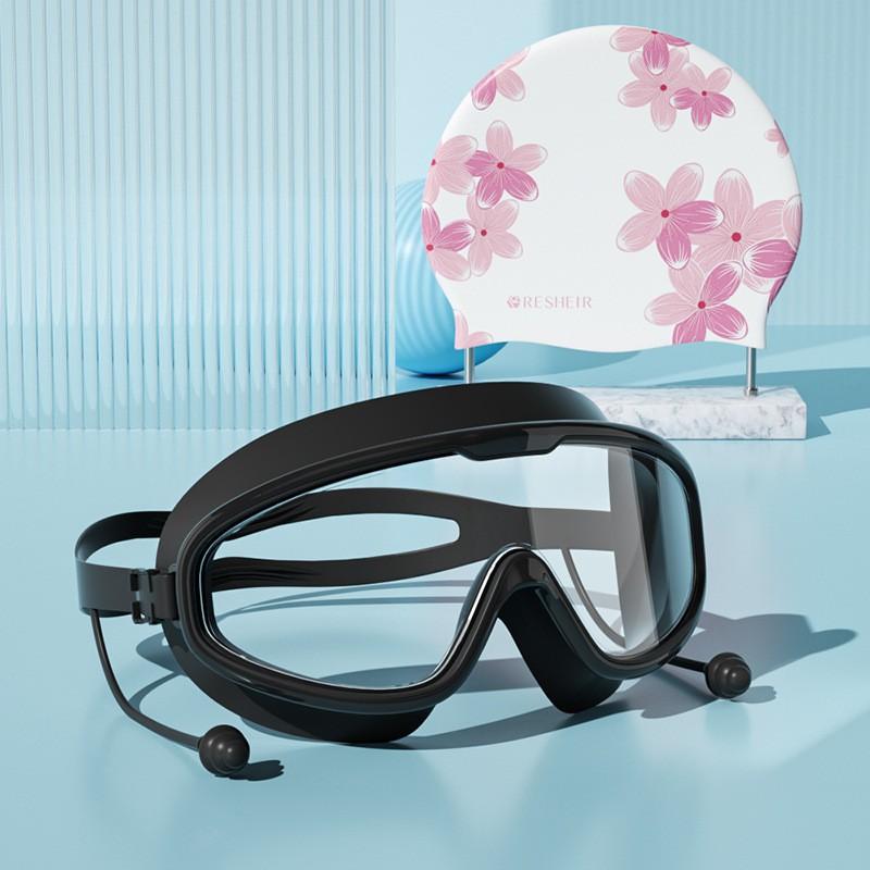 

Swimming Goggles Are Waterproof Anti-fog HD Professional Eye Protection Men Women Glasses Adult Printed Silicone Cap Set Equipment