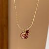 Nuova Collana Pendente Melograno Rosso alla Moda per Donna Dolce Carina Frutta Catena Clavicola Collana Charm Choker Gioielli Regalo Festa