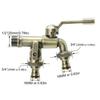 Anti-freezing All-copper Faucet One Inlet and Two Outlets Dual Water Outlets Brass Faucet Adapter 1/2inch Durable Outdoor Faucet