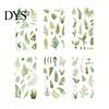 Floral Scrapbook Supplies 6 Sheets/Set Natural Flower Stickers, Waterproof PVC Plants Decals, Retro Stickers Transparent Decorative for DIY