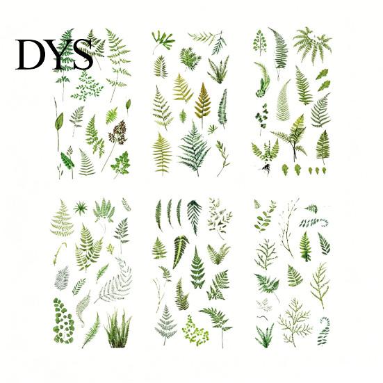 Floral Scrapbook Supplies 6 Sheets/Set Natural Flower Stickers, Waterproof PVC Plants Decals, Retro Stickers Transparent Decorative for DIY