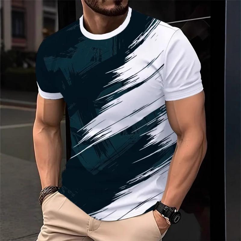 Herren-T-Shirt mit 3D-Druck, Kurzarm, Sommer-Street-Fashion, Freizeit-T-Shirt, Oversized-Kleidung