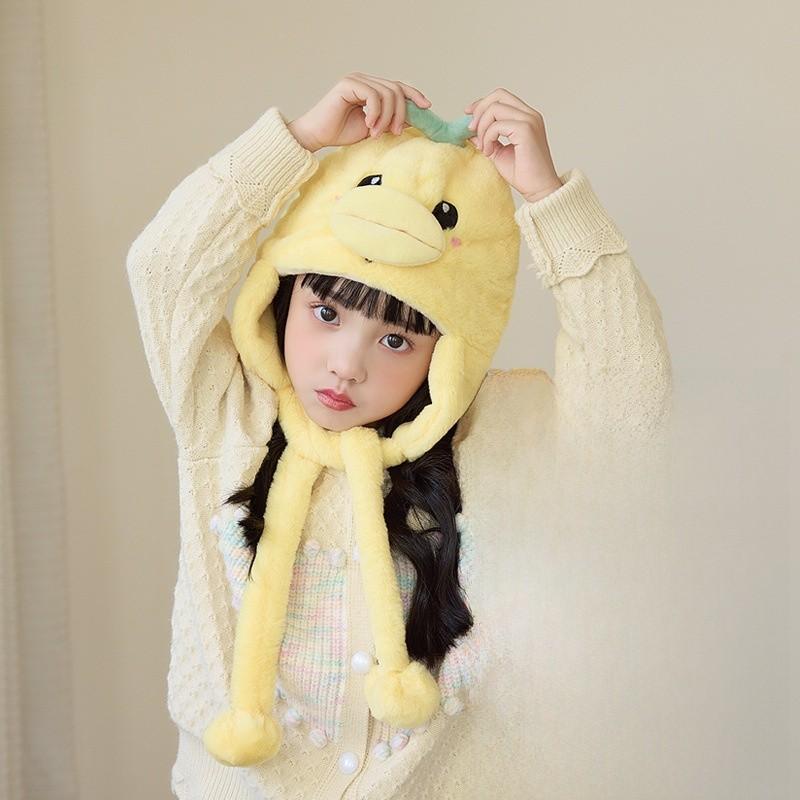 Kids Animal Cartoon Knitted Hat With Cozy Polyester Fabric For Cold Weather
