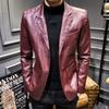 Leather Jacket Men's Autumn Men's New Thin Korean Style Slim Leather Suit PU Leather Jacket Suit Men's Jacket