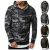 Erkek Modası Kamuflaj Sweatshirt Erkek İpli Ribanalı Kapatma Kol Cepli Kapüşonlu