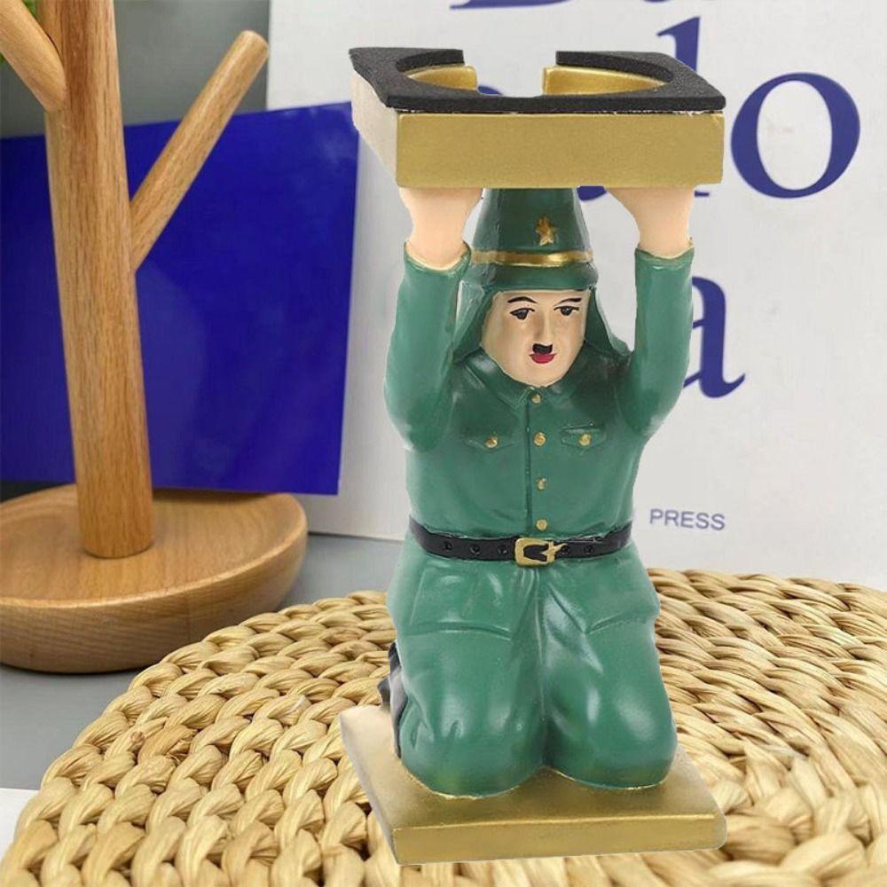 Simulated Kneel Down Resin Statue Model Spoof Tray Stand  Kids Birthday Gift