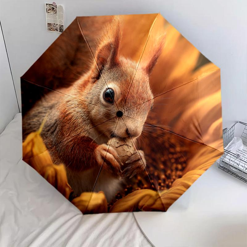 1 PC Automatic Folding Umbrella - Cartoon Pattern, Portable & Foldable Design with 8 Ribs, Christmas Birthday Gifts