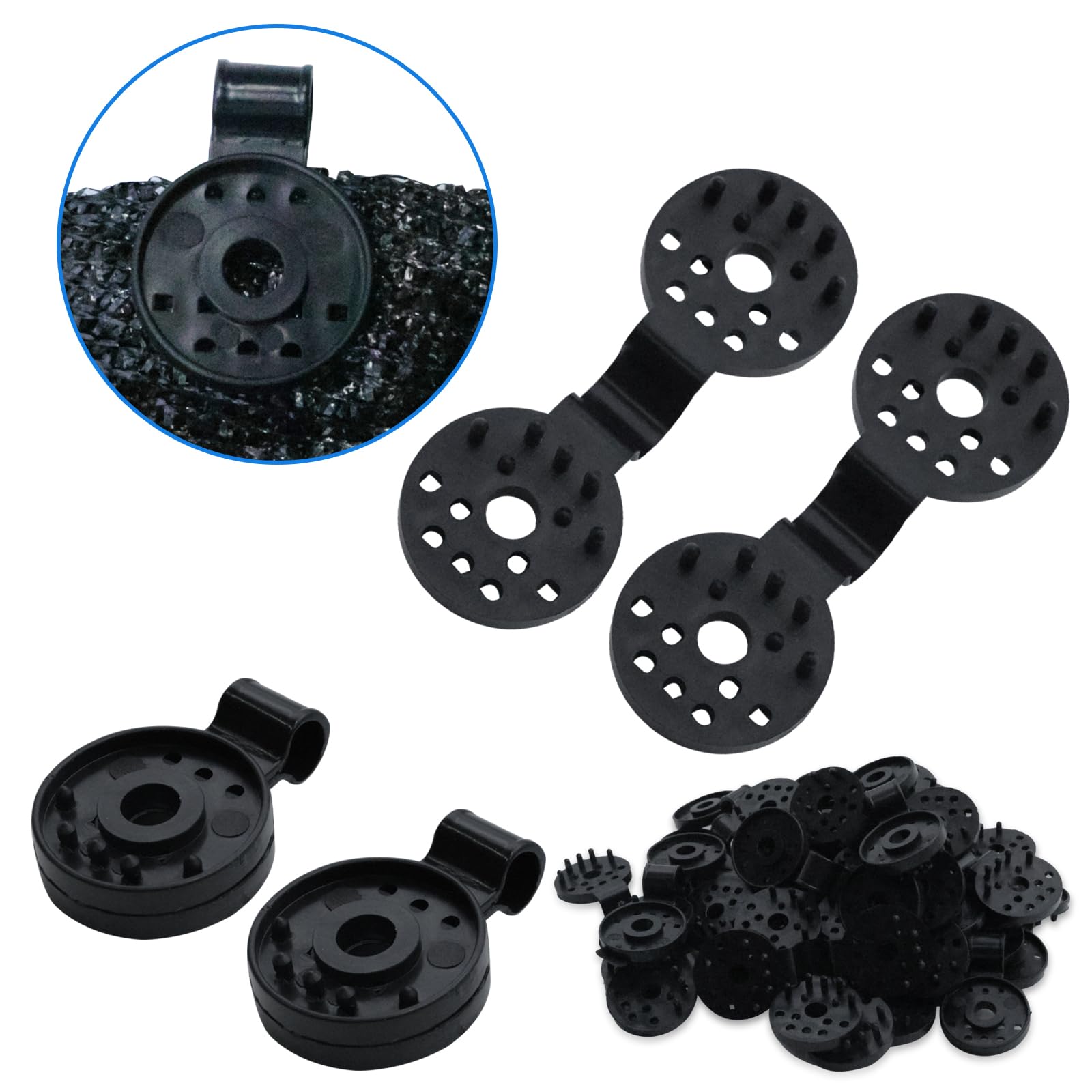 50Pcs Shade Cloth Clips Shade Fabric Clamps Grommets For Net Mesh Cover Sunblock Fabric In Garden Backyard Greenhouse Fixer 50Pcs