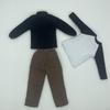 3 Pieces 1/6 Male Fleece Jacket and T Shirt Pants Costume for 12 inch Figures Dress up