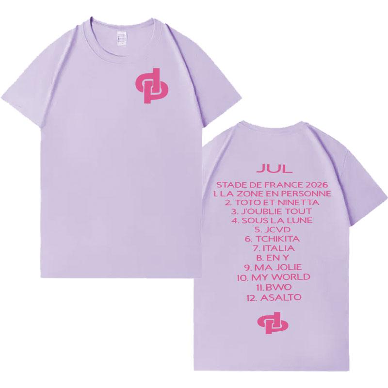 2026 Rapper Jul Moda Stampa Lettere T-shirt Uomo Donna Gotica Casual Girocollo T-shirt Manica Corta Oversize Accogliente T-shirt Unisex