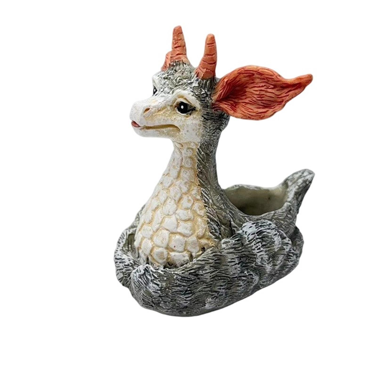 

Dwarf Deer Flower Pot Garden Courtyard Living Room Decoration Resin Crafts Cartoon Home Decor Statues One Size