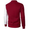 Spring Autumn Men Sweater Cardigan Patchwork Color Stand Collar Male Casual Zipper Knitted Warm Sweater Coat