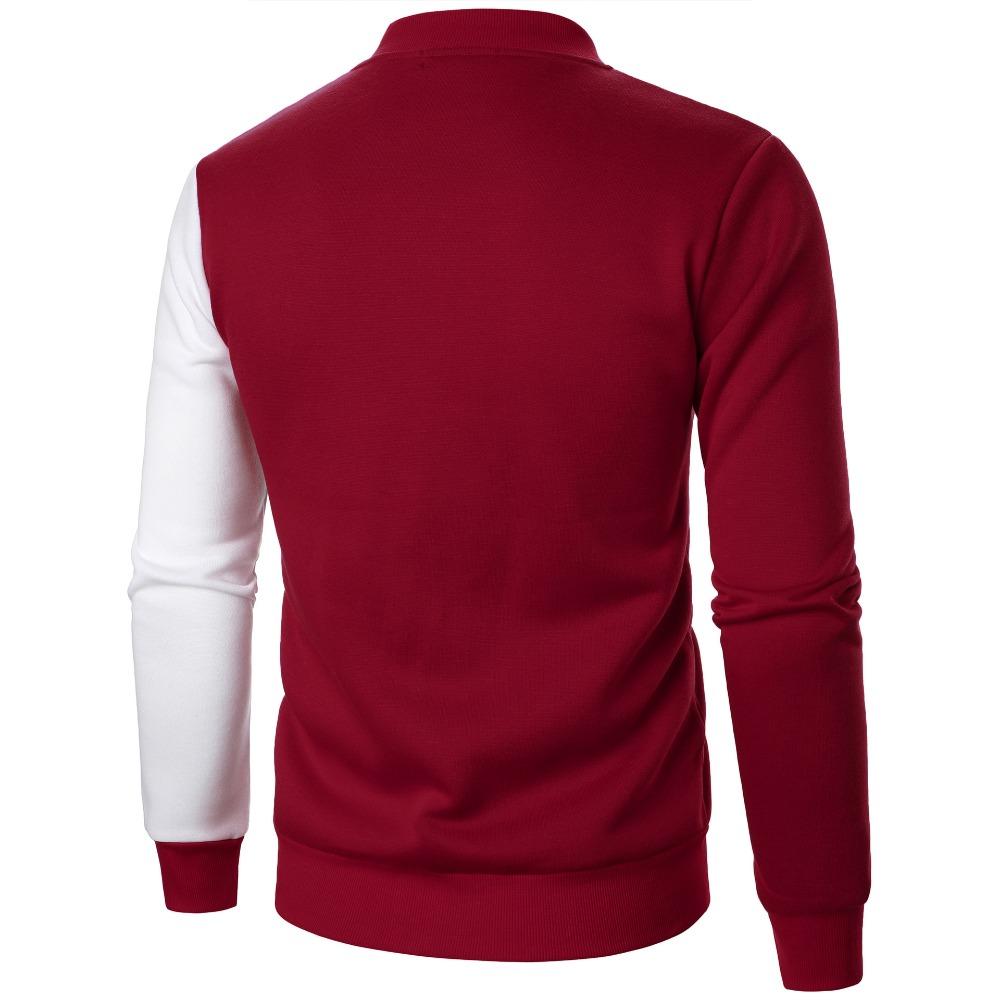 Spring Autumn Men Sweater Cardigan Patchwork Color Stand Collar Male Casual Zipper Knitted Warm Sweater Coat