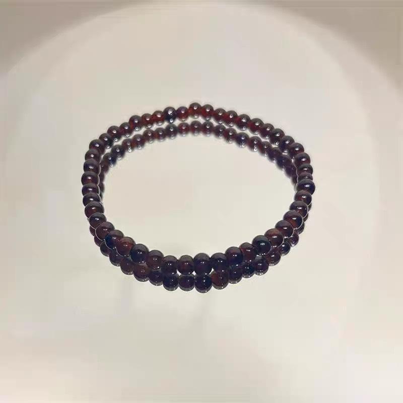 Silver Beads Tiger Eye Stone Beaded Bracelet - Luxurious High-End Retro Handwear for Autumn/Winter Layered Wearing Hand Chain