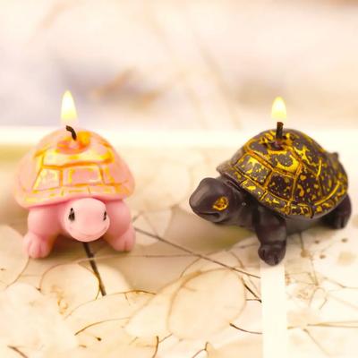 1 Stück-3D Kreativitätsornament Silikonkerzenform DIY Tier Schildkröte Basteln Geschenkherstellung Seife Gips Harz Backformen Heimdekor