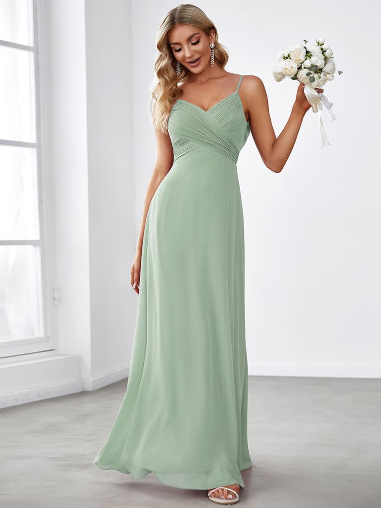 Ever-Pretty Women's Pleated Sweetheart Draped Back Floor-Length Bridesmaid Dress