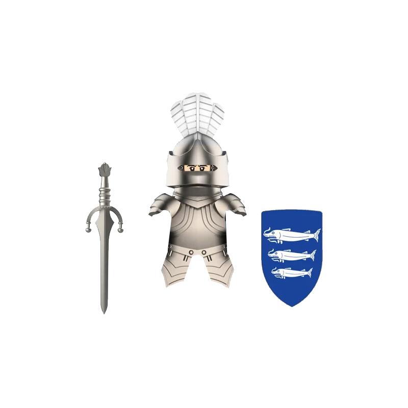 Medieval Castle Soldier Action Figures Building Block Dragon Anime Knight Accessory Warhorse Militia Helmet Shield Toy Gift S015