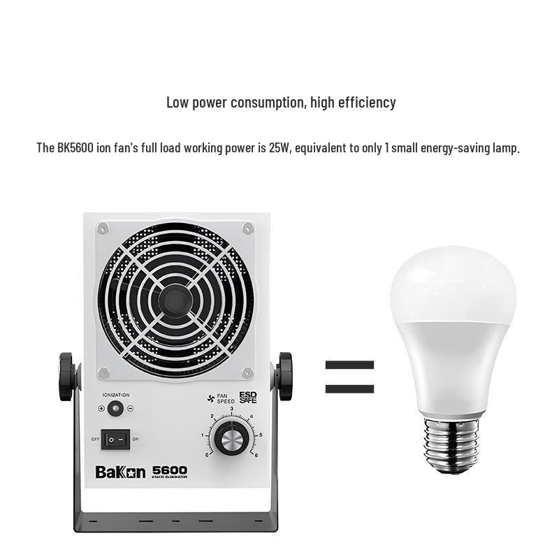 Bakon BK5600 Weißlicht Desktop Einzelkopf Statikentferner Ionenlüfter