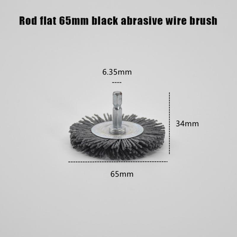 For Drill Rotary Tool Remove Rust/Corrosion/Paint Nylon Abrasive Brush Grit 80/120/180/240 Flat Abrasive Wheel Brush 1/4" Shank
