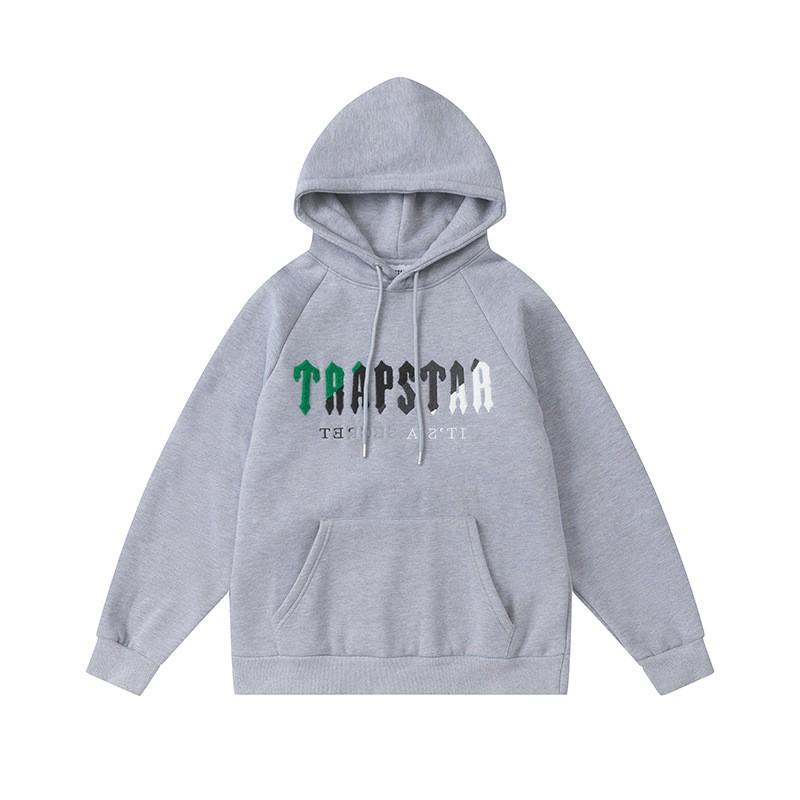 Mens Gradient Letter Tiger Head Embroidered Hoodie Jogger Set Streetwear Winter Outfit