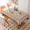 Hollow Cross Tassel Solid Color Dining Table Fabric Table Mat Solid Color Striped Cloth Cover Table Decoration Table