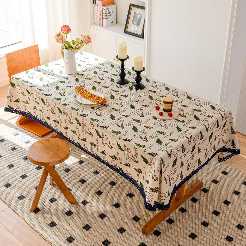 Hollow Cross Tassel Solid Color Dining Table Fabric Table Mat Solid Color Striped Cloth Cover Table Decoration Table