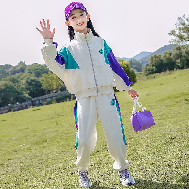 Tuta sportiva due pezzi alla moda per ragazze Primavera/Autunno - Elegante set di moda per bambini