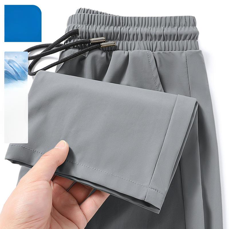 New Sports Quick-drying Pants for Men's Summer Thin Men's Pants Straight-leg Tying Casual Men's Trousers Straight-leg Trousers