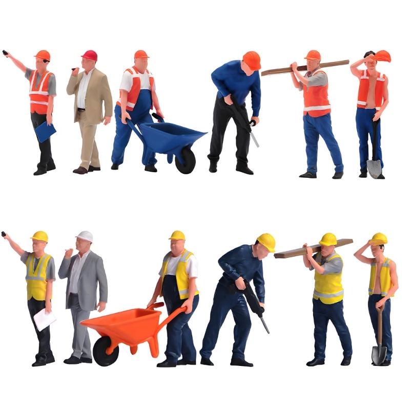 Professional Craft Construction Team Figures 1:64 Scale Resin Art Accessories For Model Railroad And Displays