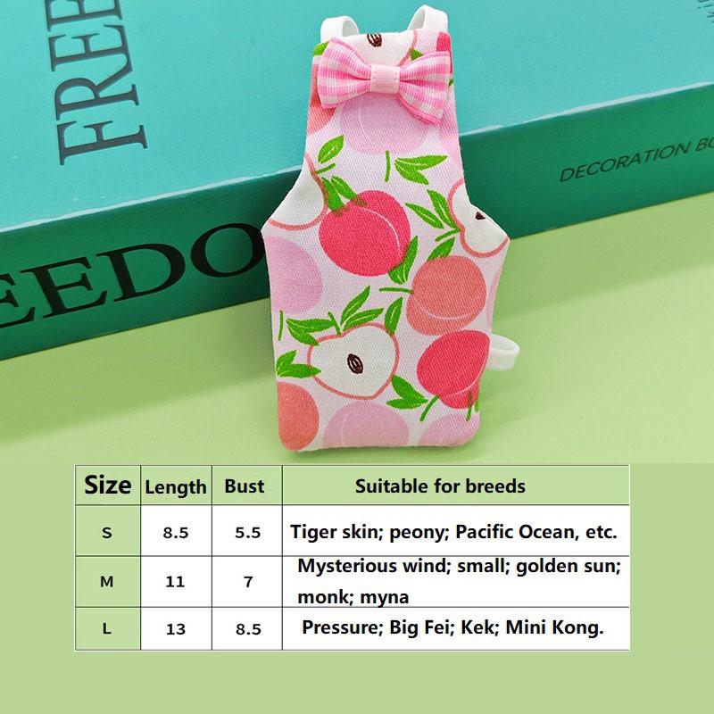 Parrot Cockatiel Pigeons Diaper Cute Bowtie Colorful Fruit Floral Washable Flight Suit for Small Medium Pet Birds NXLYP02