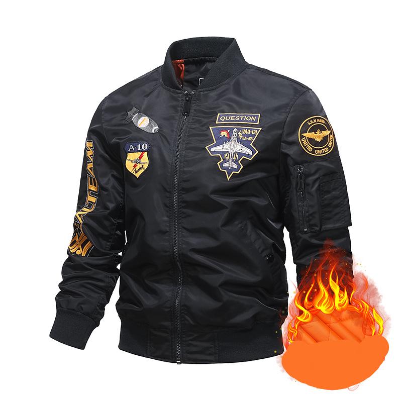 Air Force Ma-1 Pilotenjacke für Herren, schwere Industrie, bestickter Baseballuniformmantel und Werkzeugjacke aus Samt