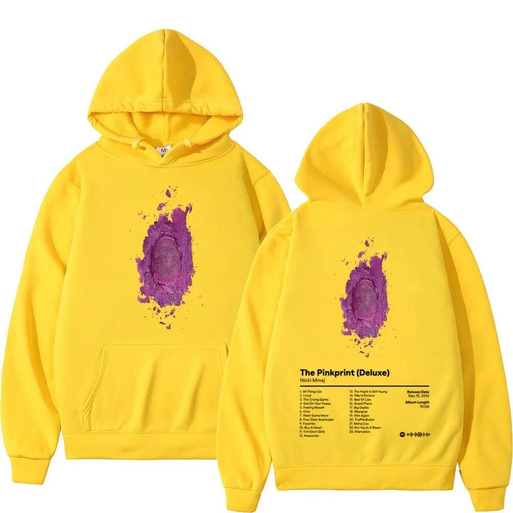 Rapperka Nicki Minaj Mikina Unisex Dámská Hip Hop Vintage Oversized Mikiny s kapucí Módní trend Mikiny s dlouhým rukávem Streetwear