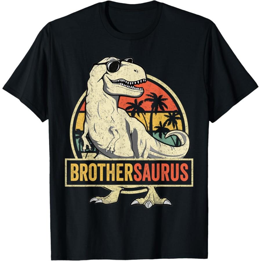 Brothersaurus Ти-рекс Динозавр Брат Завр Семейная парная футболка XXXXXL чёрный