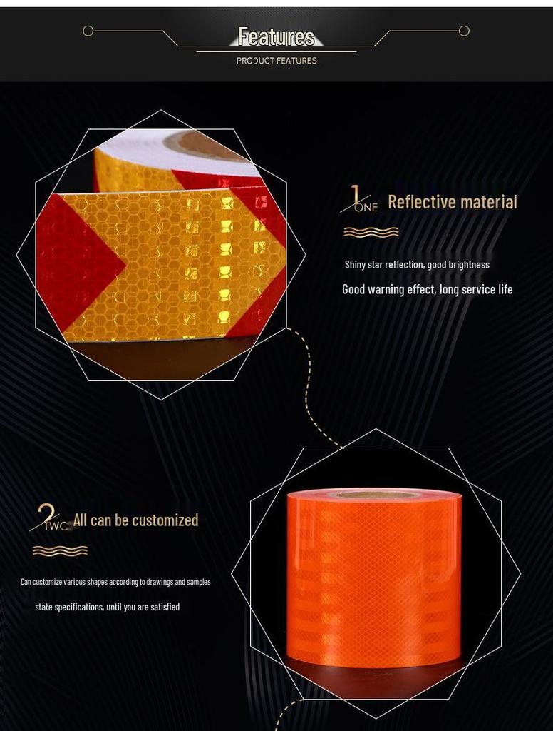 Red & White Reflective Arrow Tape for Traffic and Safety