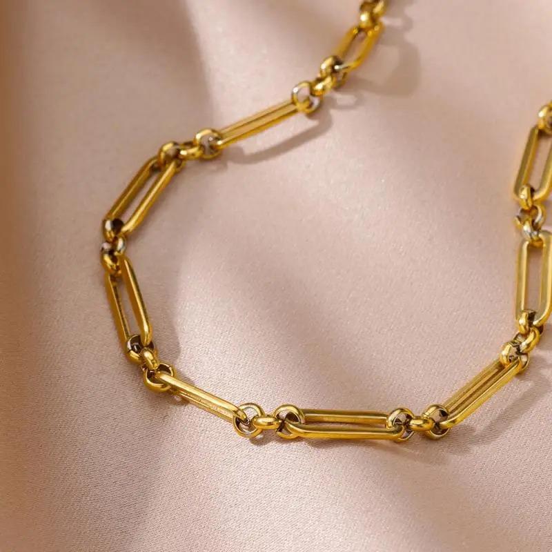 Light Luxury Fashion Retro High-end Anklet Niche Splicing Chain Design Stacked Bracelet Jewelry Geometric Chain