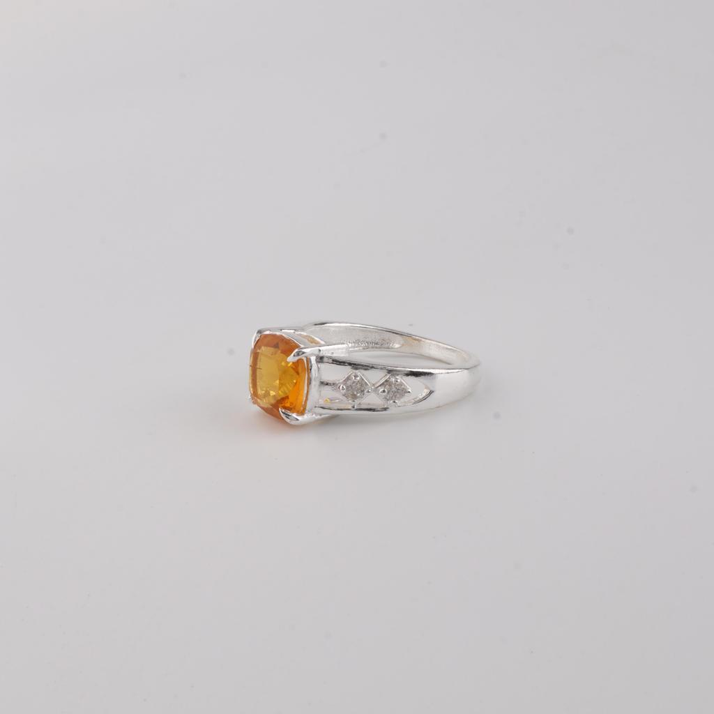 Citrine Gemstone 925 Sterling Silver Wedding Ring Designer Jewelry For Women CZR-15-1