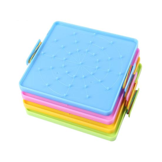 4Pcs 16x16cm Double-Sided Array Nail Geoboards Children Educational Toy Gift