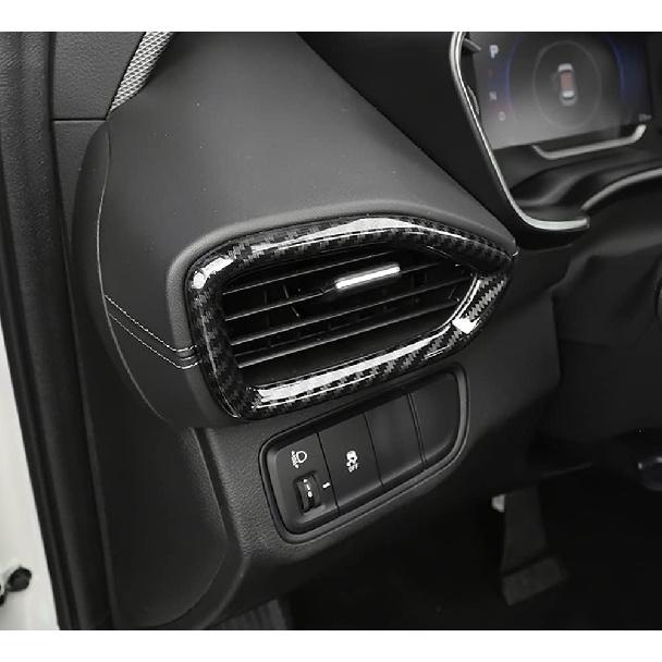 Kadore for 2019-2023 Hyundai Santa Fe Carbon Fiber Style Center Side Air Condition Vents Outlet Cover Trim 3-pc