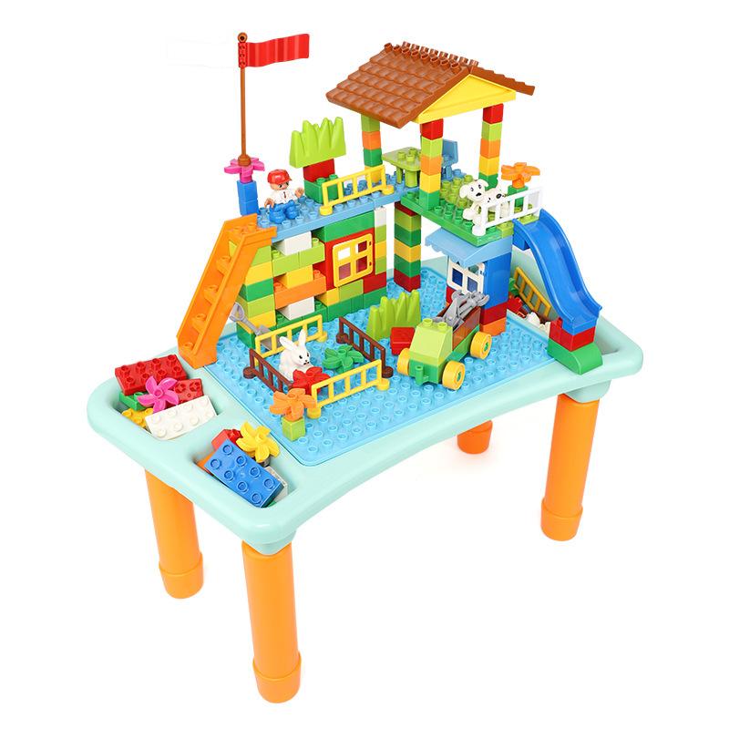 Children'S Building Block Table Multifunctional Game Table Large Particle Building Block Assembled Toy Boy 3 Years Old