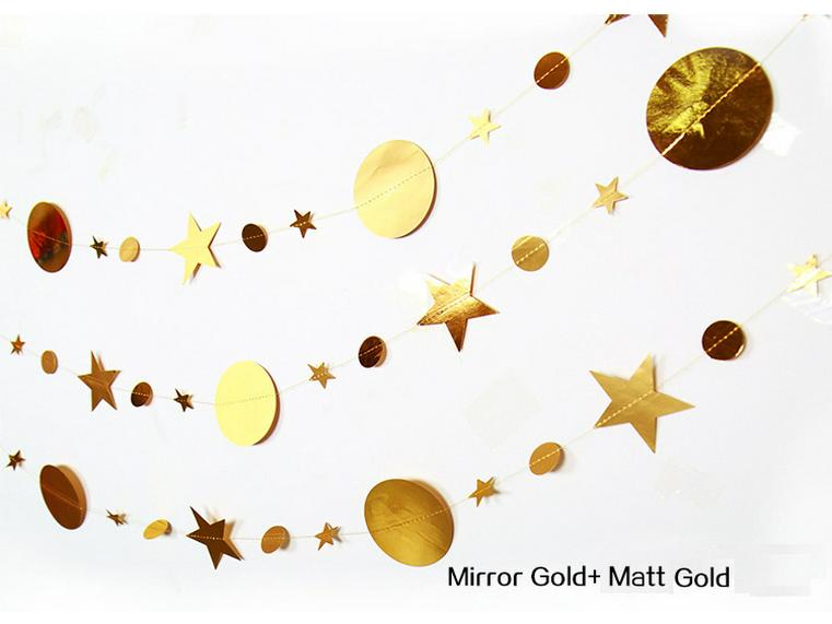 

Festive Starry Round Bunting - Christmas & New Year Wall Decor 4 meters