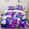 3D Butterfly Theme Home Bedding Set Luxury Wing Printed Quilt Cover Pillow Case 2/3 Pieces AU240 * 270 Extra Large Size Home Decoration