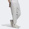Adidas Embroidered Logo Solid Color Mid Rise Loose Fit Fleece Lined Cuffed Pants Knitted Sweatpants Men's Gray HG8087
