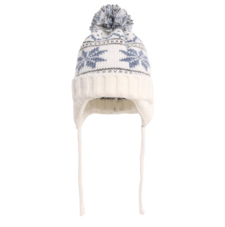2025 Women's Retro Snowflake Wool Knitted Hat with Fleece-Lined Ear Protection